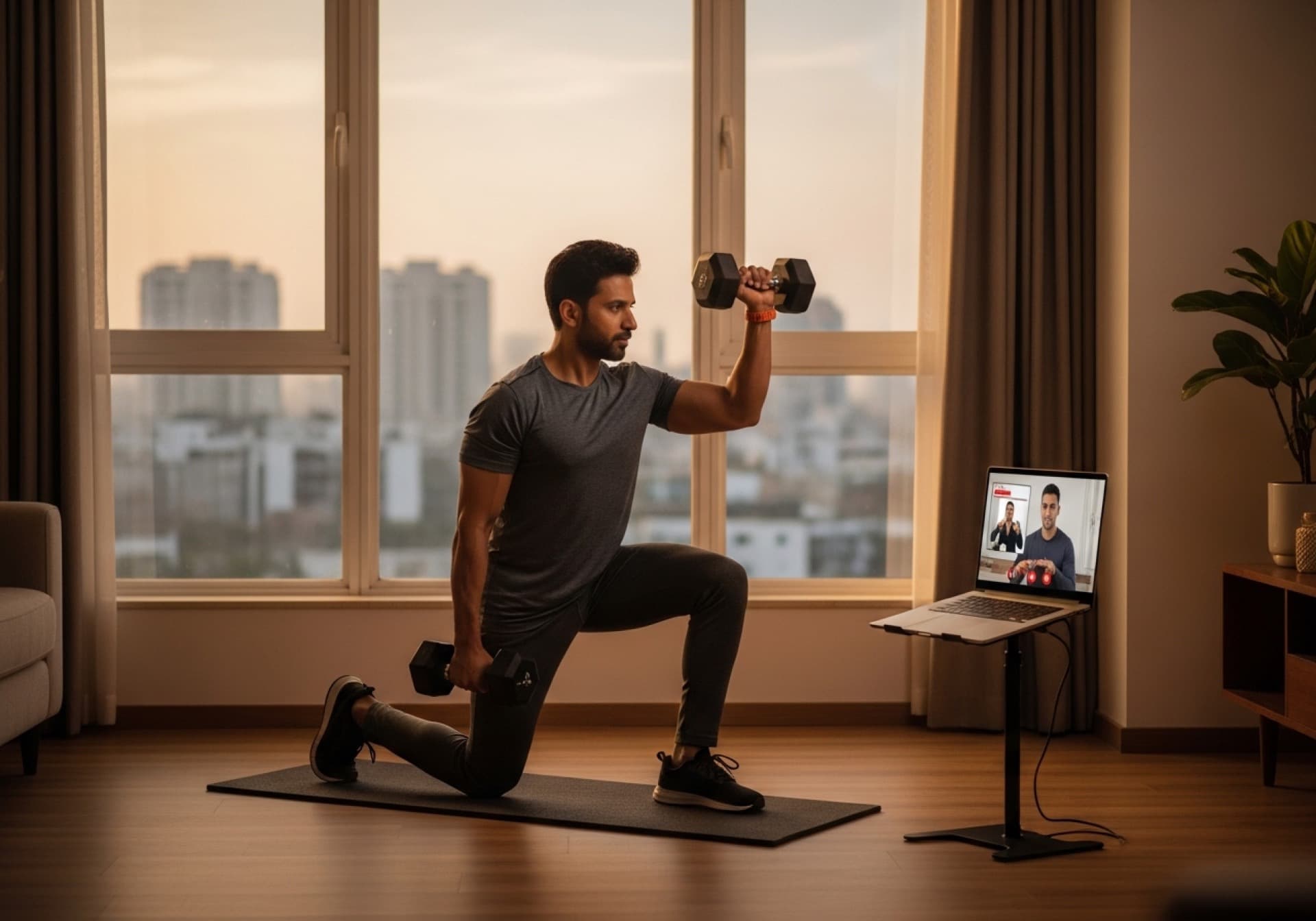 Online personal training session in Ghaziabad apartment