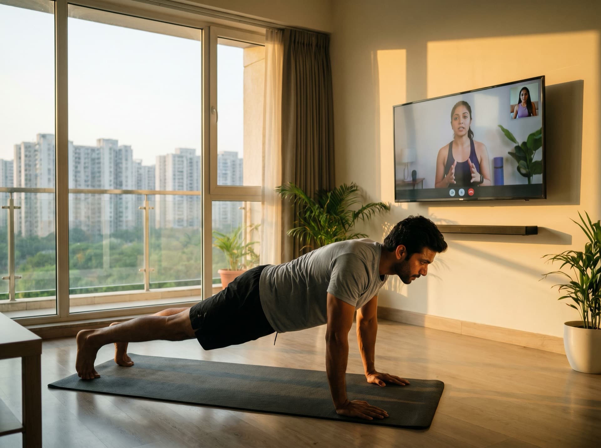 Online personal training session in Greater Noida flat