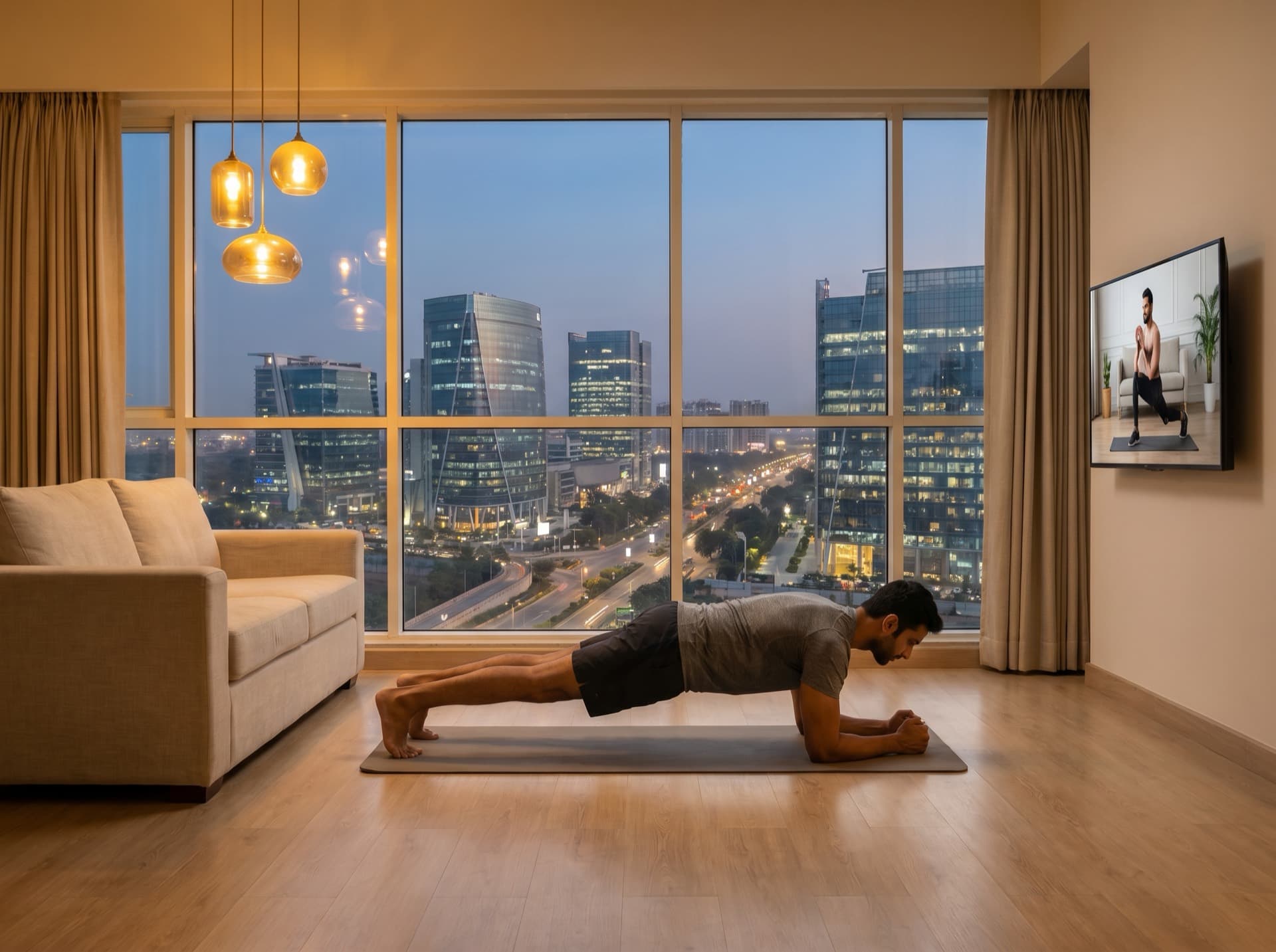 Online personal training session in DLF Gurgaon apartment