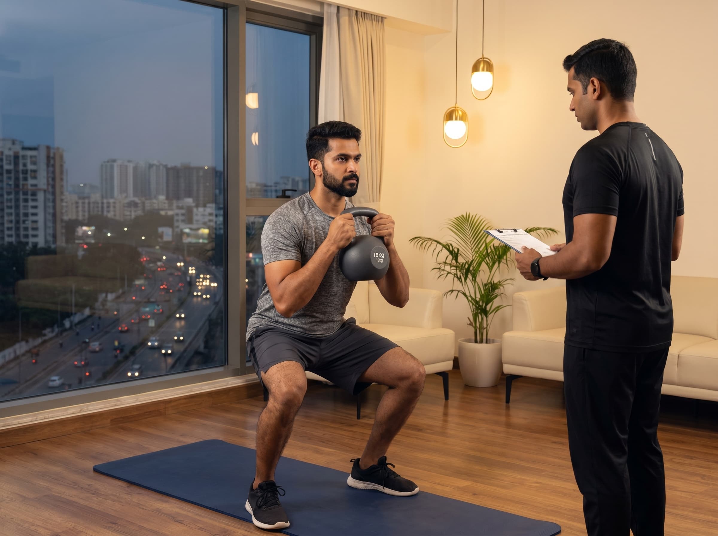 Home strength training setup Delhi NCR minimal equipment