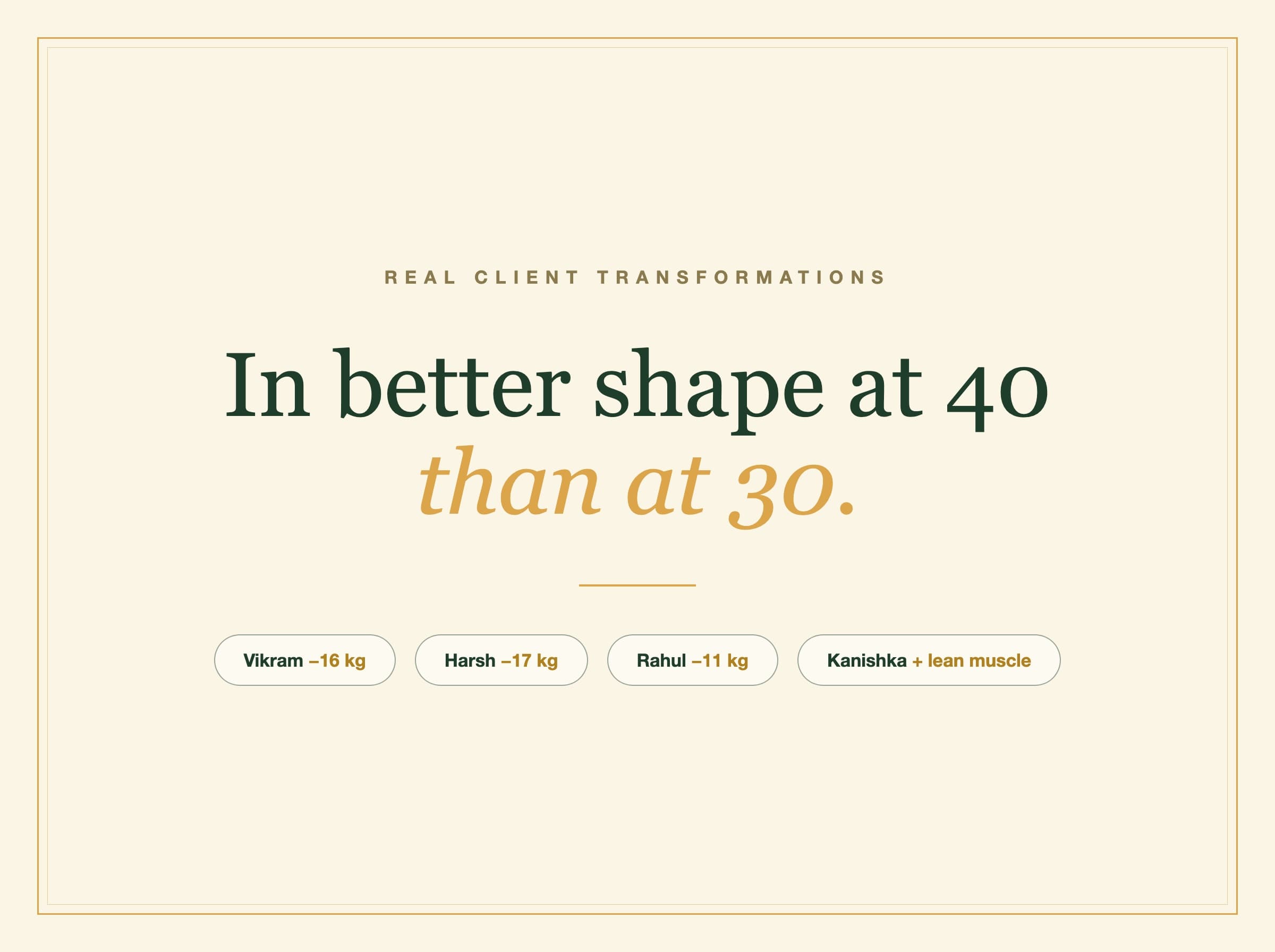 In Better Shape at 40 Than at 30: Four Real Transformations