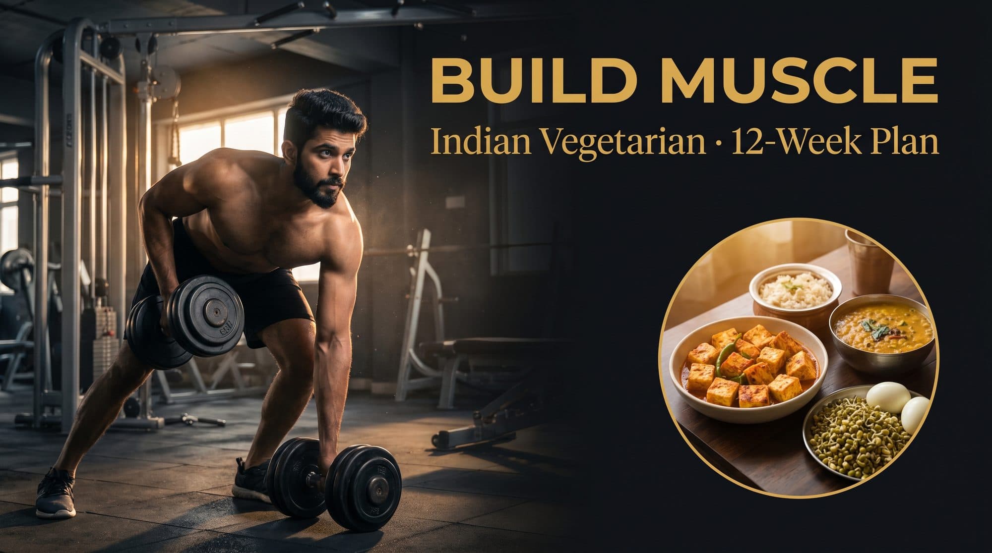 How to Build Muscle as an Indian Vegetarian: 12-Week Strength + Nutrition Plan (2026)