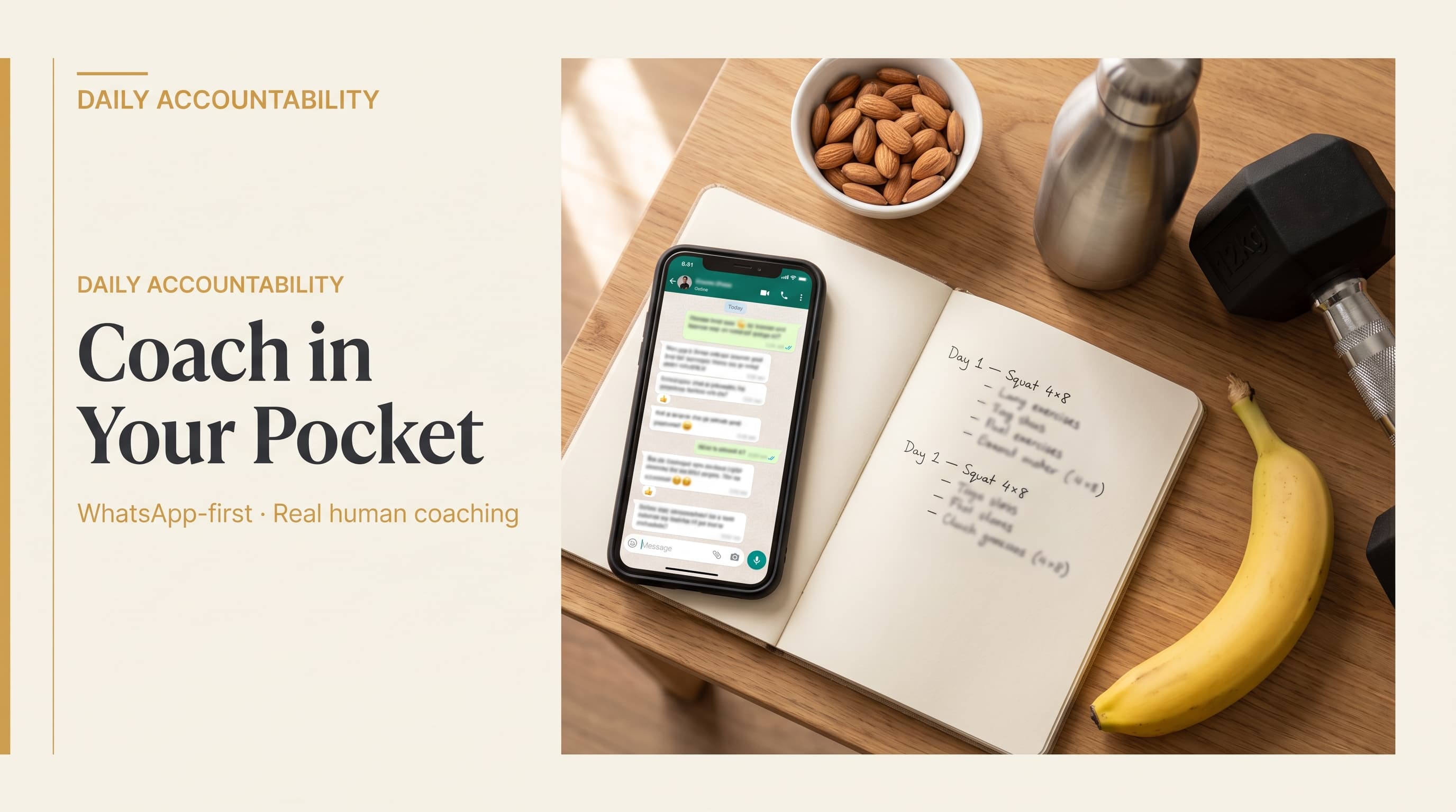 Coach in Your Pocket - WhatsApp-first real human online coaching
