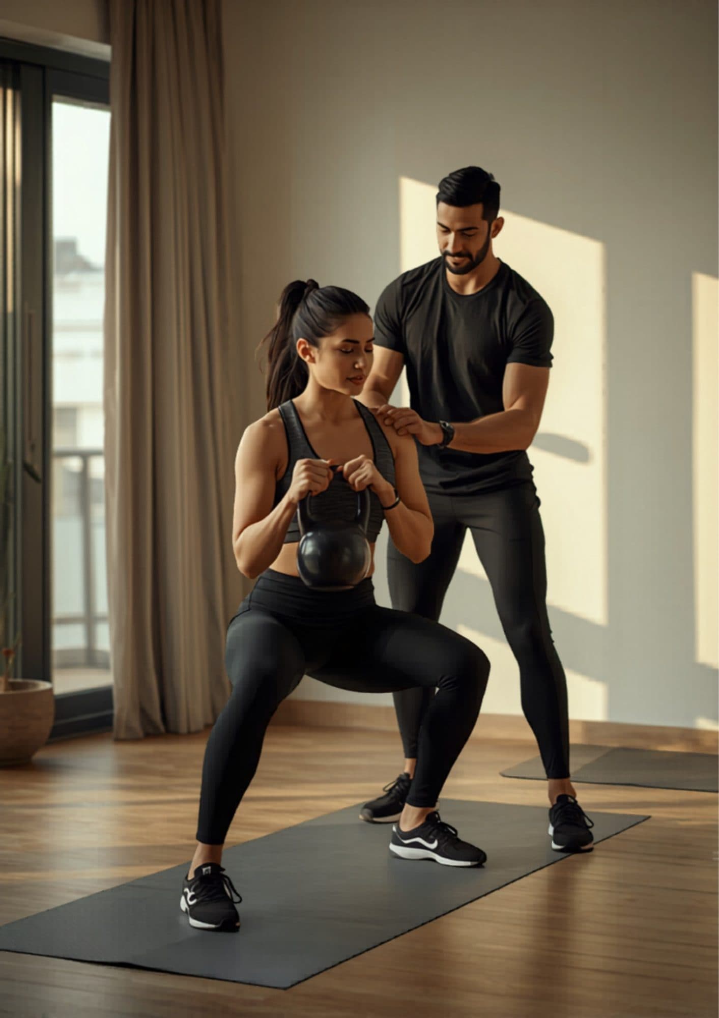 Live 1-on-1 personal training session with kettlebell - YourTrainer