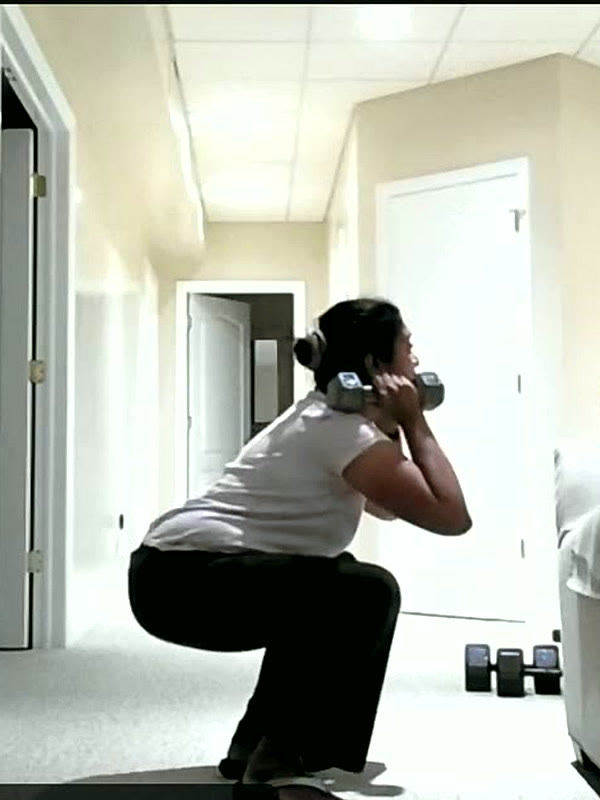 Prasanna, a YourTrainer member in New Jersey, USA, at the start of a video story
